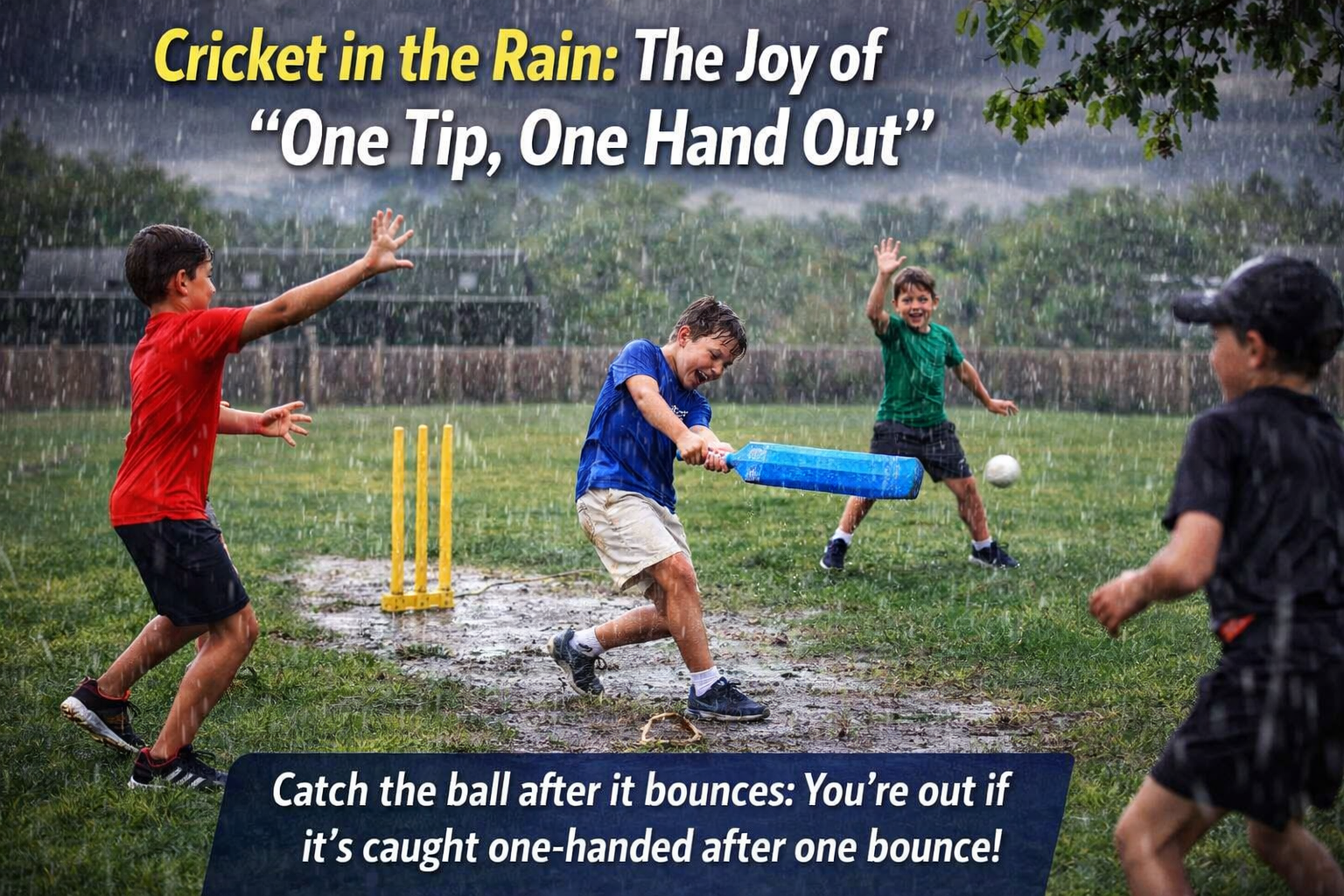 Cricket in the Rain: The Joy of &ldquo;One Tip, One Hand Out&rdquo;